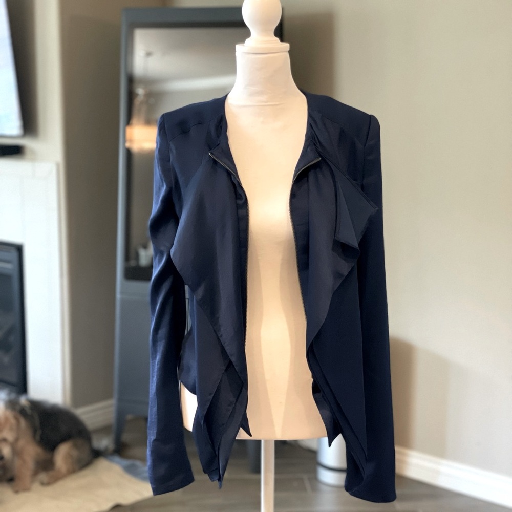 BCBG Navy Silky XS Jacket